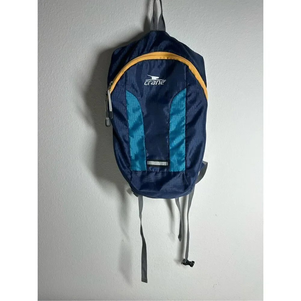 Crane Sports Hydration Blue Hiking Backpack - 2L W Padded Mesh & Adjust Belt